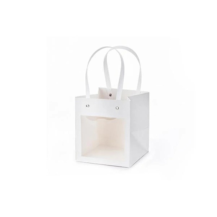 SHOPPER CARTA CON FINESTRA 15X15XH17 BIANCA